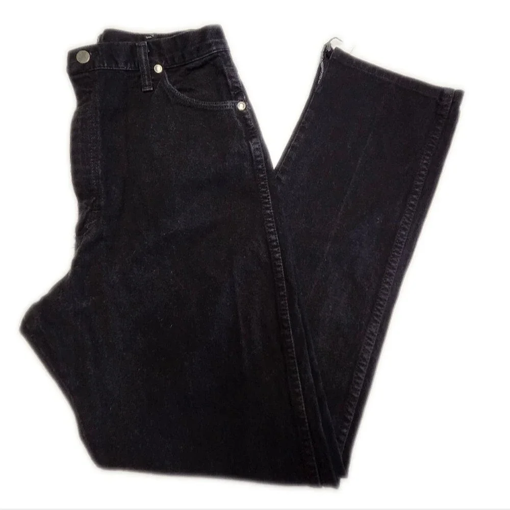 Wrangler 100% Cotton Rigid Denim Black Straight Leg Jeans 15x32